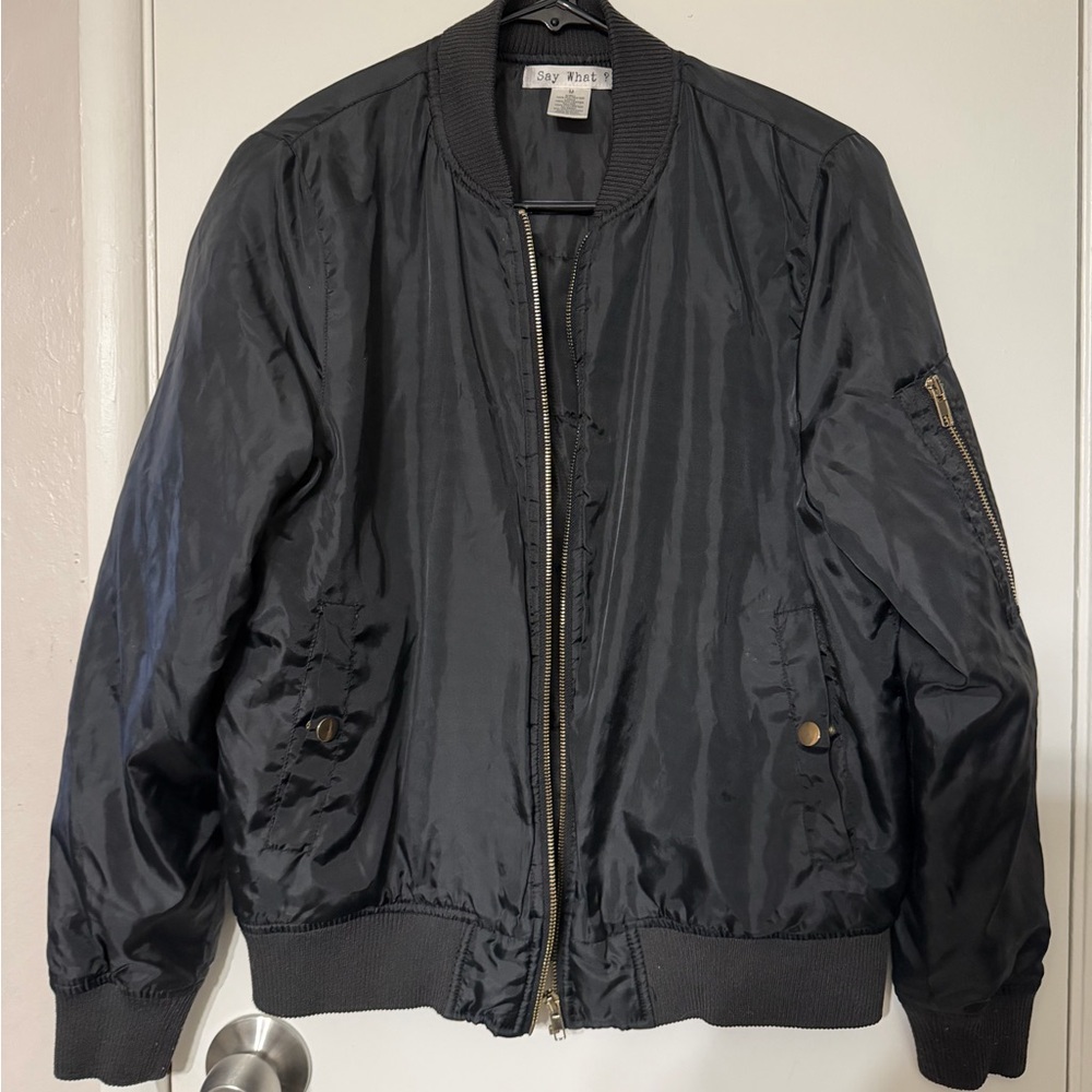 Say What? Black Bomber Jacket